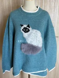 うさ様専用　試着のみ】ルピリアン　猫　オーバーサイズニット