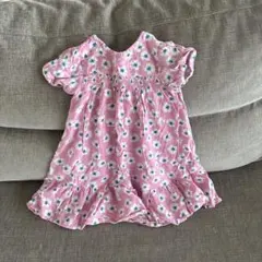 ZARA 花柄半袖ワンピース ピンク