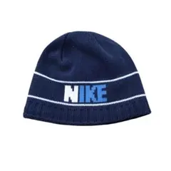 【00s】NIKE ビーニー　刺繍ロゴ　マルチボーダー　vintage Y2K