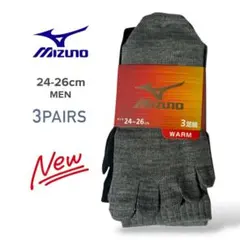 Mizuno ミズノ 3足組 5本指ソックス 24〜26cm WARM