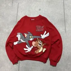 【美品】TOM&JERRY トムアンドジェリー　ユニセックス　スウェット　赤