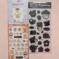 ポムポムプリン　スノーワッペン　おやつパーティー　キラキラ　シール　セット
