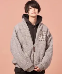 Nilway ニルウェイ　チェックリングポケットボアブルゾン