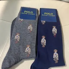 신품 POLO RALPH LAUREN 폴로 베어 양말 2 다리 25-27 cm③