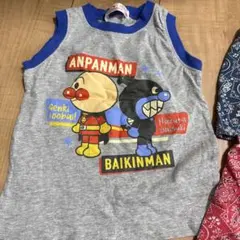 アンパンマン タンクトップ 95cm グレー　おまけの半ズボン2枚付き‼️