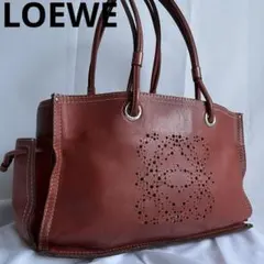 ✨良品✨　LOEWE アナグラム　トートバッグ　ブラウン　レザー