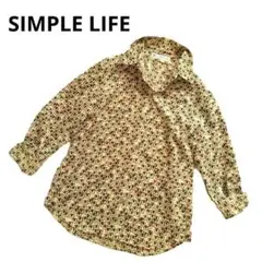 SIMPLE LIFE (株)レナウン　長袖シャツ ブラウス　レトロ　総柄M相当