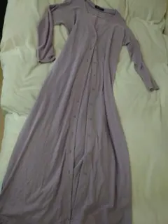 nano universe パープルロングカーディガンコットン100　綺麗色