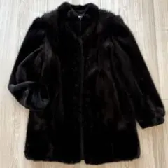 【美品】SAGA MINK ダークミンク 毛皮 コート 15号 XXL 肉厚