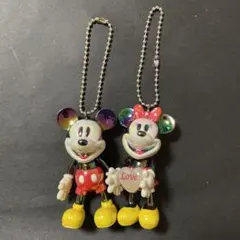 Disneyディズニー ミッキー ミニーマウス フィギュアキーホルダー2個セット