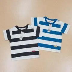 100 ボーダーTシャツ　2枚セット　車