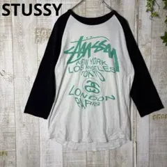 ステューシー ピンストライプ ラグラン ロングスリーブTシャツ ベース 