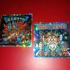 ビックリマンシール　星天使タケル＆W仏KINＧ（キラシール）