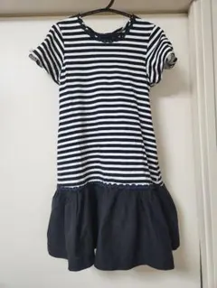 ケイト・スペード 黒ボーダー　半袖 ワンピース