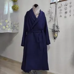 コート ネイビー ウール