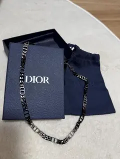 Dior ブラック シルバー ネックレス