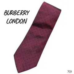 BURBERRY 英国製 シルクネクタイ ボルドー ドット小紋 総柄