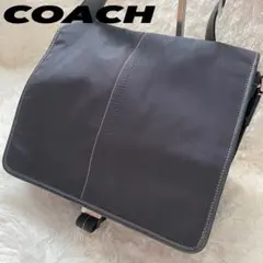 美品】COACHメッセンジャーバッグ ナイロン×レザー ブラック F05300