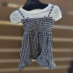 ギンガムチェック 半袖ワンピース 110