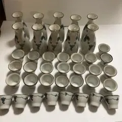 徳利10本 お猪口30個 まとめ売り　ぶどう柄　中古品