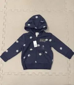 【新品未使用】GAP 花柄ネイビー　フード付きパーカー 12-18ヶ月