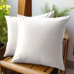 ベルベット風装飾　枕カバー 白 17.7x17.7インチ/45x 45 cm