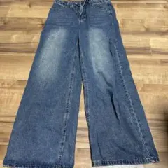 Dazyワイドレッグデニム インディゴブルー