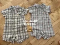 【BRANSHES・80】シャツロンパース2枚セット