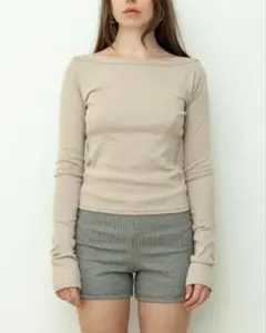 トップス draw drawers BOAT NECK LONG TEE draw drawers Boat Neck Long Tee ネイビー - メルカリ