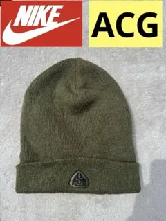 極美品　00's Nike オリーブグリーン ニット帽 Y2K