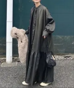 CORNERS by KR 2wayボリュームスリーブシャツワンピース ブラック