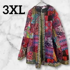 マルチカラー パッチワークジャケット 【3XL】