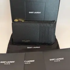 saint laurent フラグメントケース　ブラック　ゴールド　財布　カード