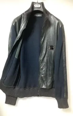 DOLCE&GABBANA LAMBSKIN LEATHER JACKET 44