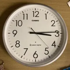 CASIO カシオ ウェーブセプター 壁掛　電波時計 シルバー 約35.5cm