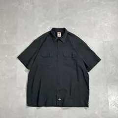 XL Dickies キューバシャツ 刺繍 オープンカラー 半袖 ディッキーズ 