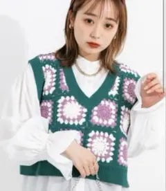 カラフル かぎ針編みビスチェ