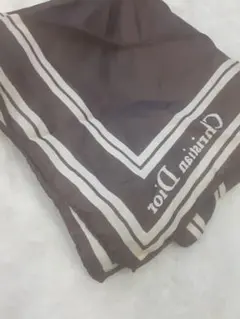 Christian Dior ブラウン ストライプ スカーフ