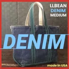 超珍品／LLBEAN／デニム／トート／NAVY／GREEN／80s／希少／旧タグ