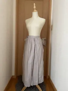 フレアスカート ライトグレー 巻きスカート風