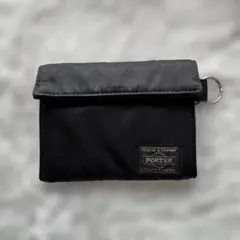 PORTER 三つ折り財布 黒/オレンジ　タンカー
