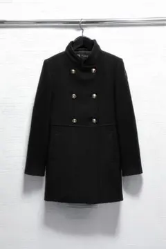 ZARA ウール 黒のダブルブレストコート S