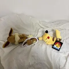 イーブイとピカチュウ ぬいぐるみセットねむねむピカチュウ