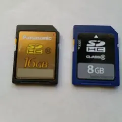Panasonic 16GBと8GB SDHCカード 計2枚セット
