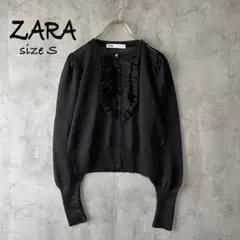 ZARA ザラ　シースルー　シアー　ラメ　シャツカーディガン