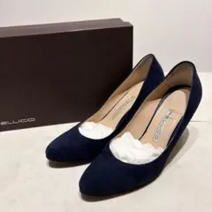 ペリーコ パンプス アネッリ スエード ネイビー ポインテッドトゥ 24.5
