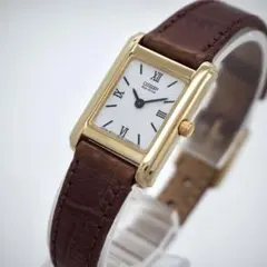 美品】SEIKO セイコー タンク ローマン 稼働品 レザーベルト 時計