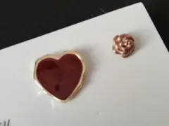 ピアス ハート 薔薇 片耳用2個セット
