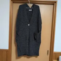 tang: ダークグレー Vネックロングベストカーディガン