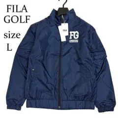 新品 FILA GOLF 裏起毛 フルジップ ジャケット 蓄熱 紺チェック L